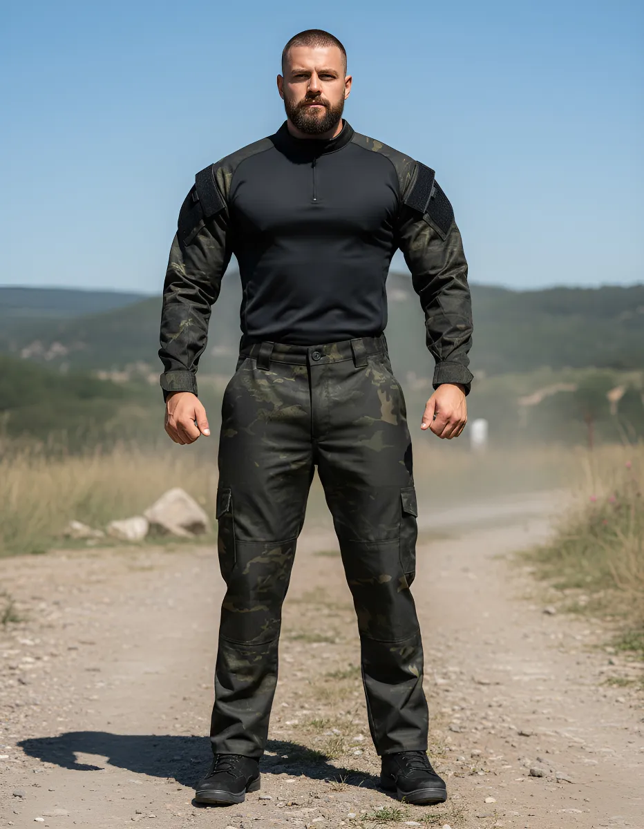 Farda Completa: Combat Shirt + Calça Tática - Multicam Black