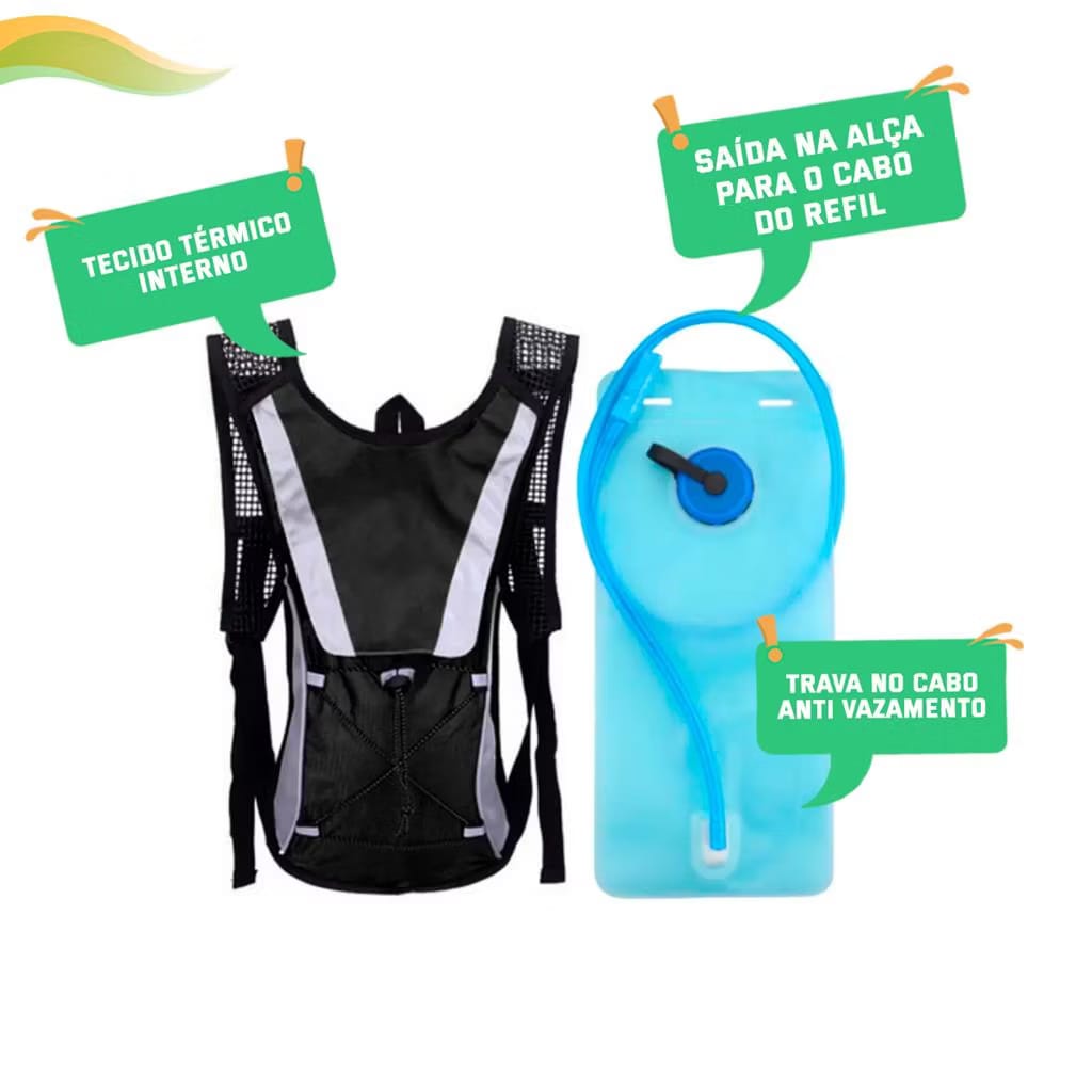 Mochila de Hidratação/Camelback + Refil 2L